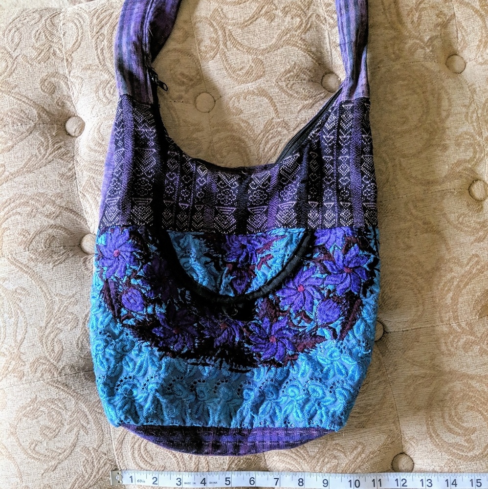 Boho bucket bag purple